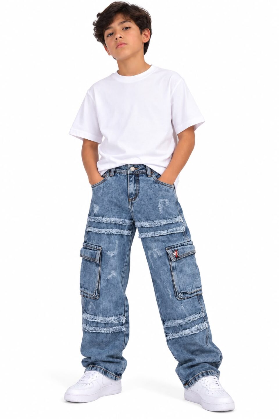 Jean niño cargo baggy